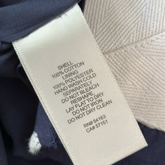 Eliza J Navy and White Polka Dot Shift Dress Mandarin Collar size 8 EUC - Picture 7 of 8